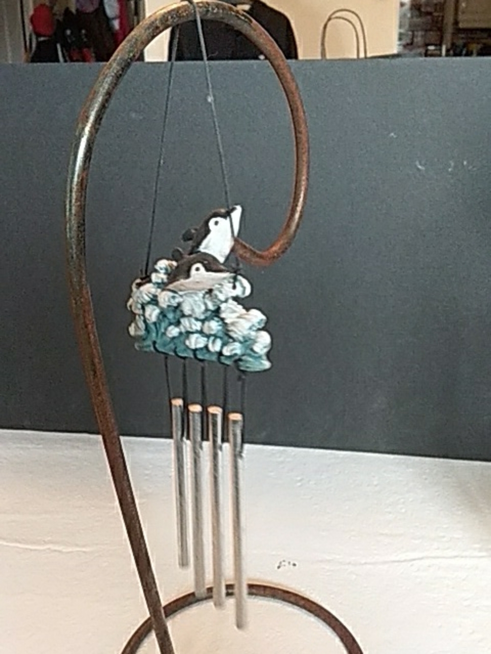 Dolphin & Cloud Wind Chimes - White and Teal